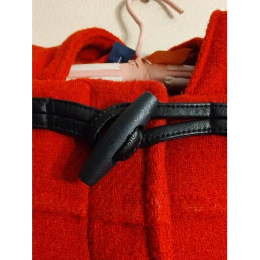 NWT Baby Gap Girls Red Wool Blend Hooded Coat Toggle Buttons Toddler Size 5T